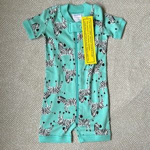 Hanna Andersson zebra short sleeve and short romper 3-6m, NWT